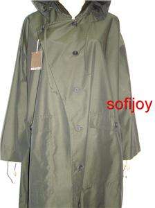   DESERT RAINCOAT forest green olive coat/jacket/top w/hood  
