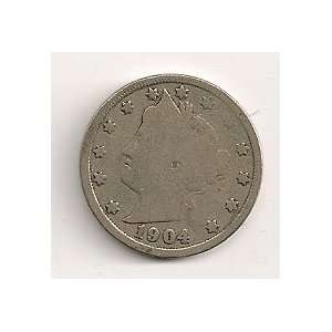  1904 Liberty Nickel in 2x2 plastic coin flip #1066 