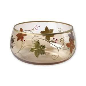  Elements Harvest Leaf Luster Glass Bowl