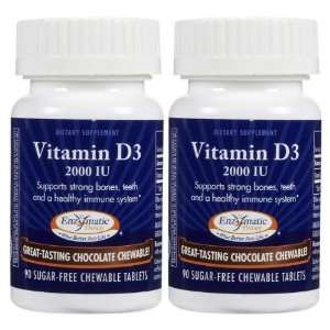  Enzymatic Therapy Vitamin D3 2,000 IU Chewable, Chocolate 