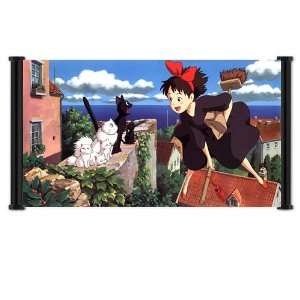  Kikis Delivery Service Anime Fabric Wall Scroll Poster 