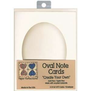 Note Cards With Envelopes 6 Sets/pkg oval Frame Ivory 4x5 