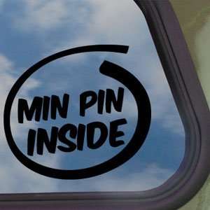 Min Pin Inside Paws Bone Black Decal Dog Window Sticker 