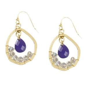   Dangle Earrings With Opaque Purple and Clear Stone For Women Jewelry