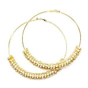 Basketball Wives POParazzi Inspired Hoop Ring Earrings   Large Gold 3 