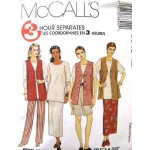  McCalls Sewing Pattern Misses 3 Hour Separates   Unlined 