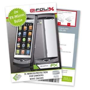  2 x atFoliX FX Mirror Stylish screen protector for Samsung Wave 