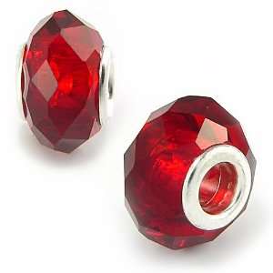  Medium Red Olympia Bead Charm   Compatible with Pandora 