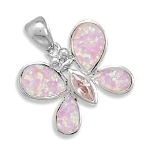  Pink Opal and CZ Butterfly Pendant West Coast Jewelry Jewelry
