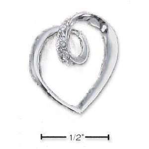   Silver Open Heart Slide Pendant CZ Loop De Loop   JewelryWeb: Jewelry
