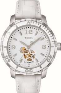   Sport Luxury White Leather Strap Automatic Watch Timex Watches