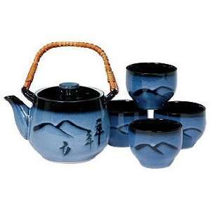  Japanese Blue Mountain Tea Set: Kitchen & Dining