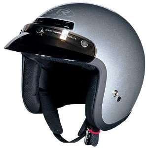  Z1R Jimmy Open Face Motorcycle Helmet Silver Medium 