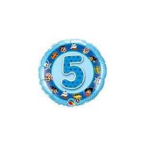    Age 5 5th Birthday Blue Pirates 18 Round Balloon: Toys & Games