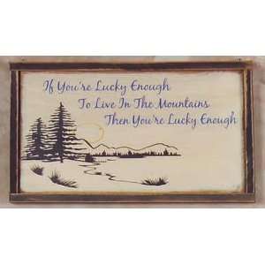 Lucky Enough Vintage Wood Framed Custom Sign