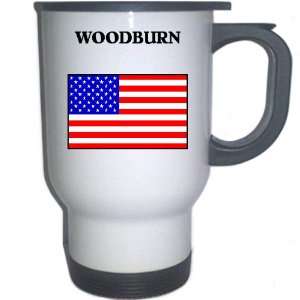  US Flag   Woodburn, Oregon (OR) White Stainless Steel Mug 