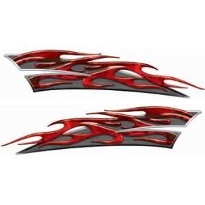   : Reflective Inferno Red Motorcycle Gas Tank Flame Decals: Automotive