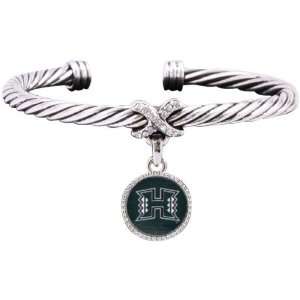  Hawaii Warriors Ladies Antiqued Silver Twisted Cable 