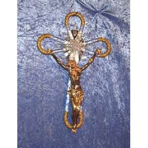  Italian Crystal Jesus on a Cross Figurine