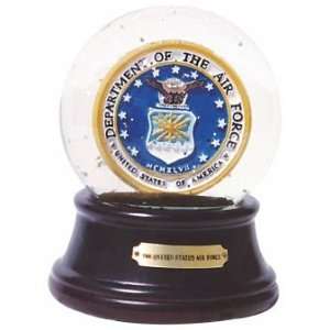  Us Air Force Insignia In Musical Globe, Wood Base, Plays 