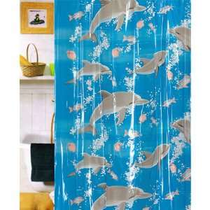  Dolphins Vinyl Shower Curtain: Home & Kitchen