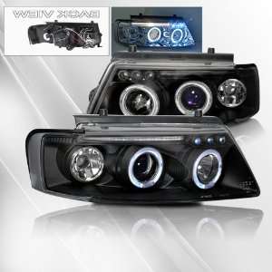   Projector Headlights /w Halo/Angel Eyes ~ pair set (Black): Automotive