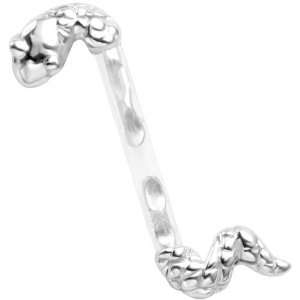  Left Koi Fish Sterling Silver Acrylic Push In Eyebrow Ring 