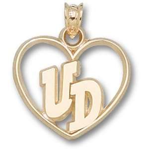  University of Dayton UD New Heart Pendant (Gold Plated 