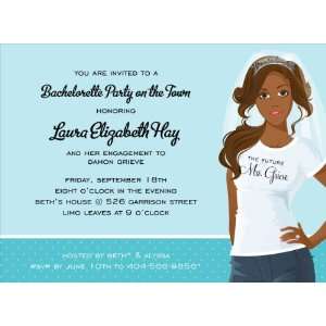  T Shirt African American Bachelorette Party Invitations 