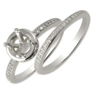   Set Comes with Semi Mount Ring & Wedding Band in Platinum.size 5.5