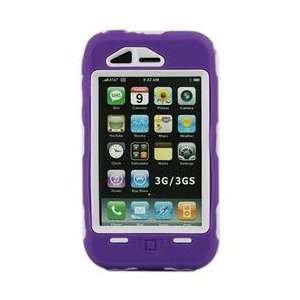 APPLE IPHONE 3 3G 3GS PURPLE AND WHITE TWO LAYERED DEFENDER CASE COVER 