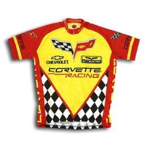  Jerseys Mens Corvette Team Short Sleeve Cycling Jersey   Yellow 