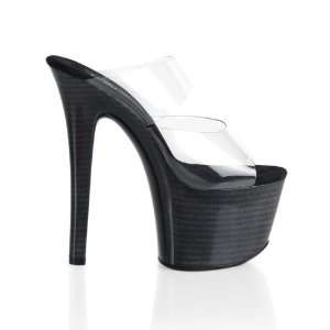   Stiletto Heel Two band Faux Wood Platform Slide Shoes Toys & Games