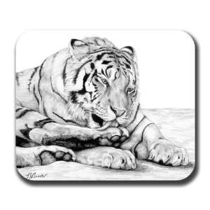 Tiger Paws Drawing Cat Art Mouse Pad