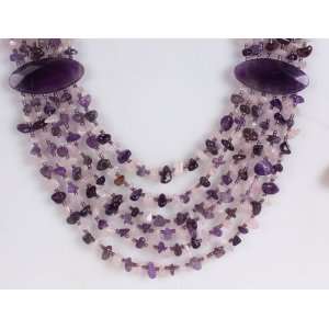 Amour NG700PW 20 24in. 6 Strand 950ct TGW Mixed Purple Agate, Amethyst 