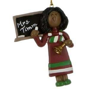  Personalized Ethnic Teacher   Female Christmas Ornament 