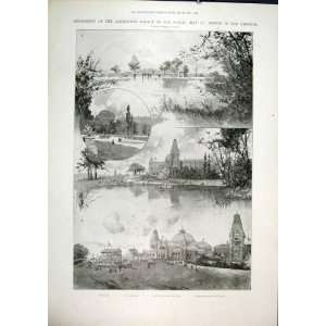 Alexandra Palace Lake Park Tringham Garden Print 1901  