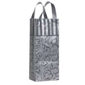  Plastic Shopping Gift Bag (Stripes and Swirls) 5.25 x 3.5 