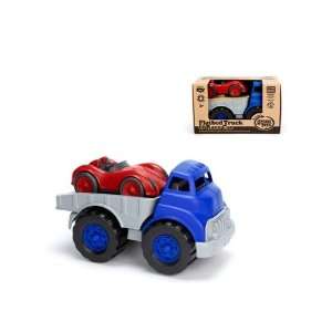   Green ToysGäó Blue Flatbed Truck and Red Race Car Set: Toys & Games