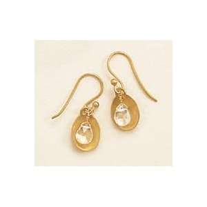 14K Gold Plated Sterling Silver French Wire Earrings, 5x6 