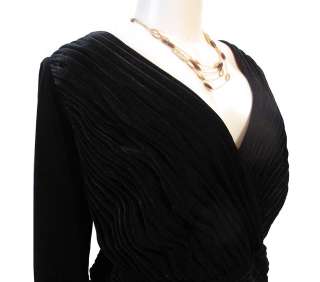 348 TADASHI Evening Dress Holiday size 16 Q Black Velvet & Brown 