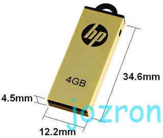 HP v225w 8GB 8G USB Flash Drive Metal Disk Stick Gold  