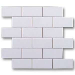  Adex USA Hampton Mosaic 2 x 4 White Ceramic Tile: Home 