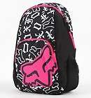 Fox Racing Free Road Black/Pink Backpack Bookbag New NWT