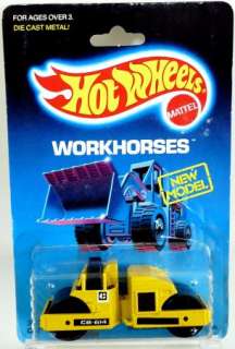 HOT WHEELS WORKHORSES ROAD ROLLER #3853 NRFP MINT 1986  