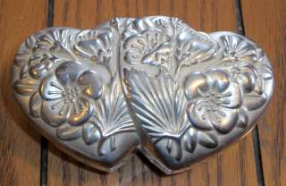 International Silver Company Double Heart Trinket Box  