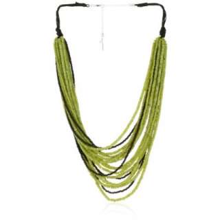 Kenneth Cole New York Urban Sand Lime Green Seed Bead Necklace 