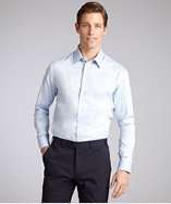 Armani sky blue oxford modern fit point collar dress shirt style 