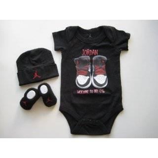 Nike Jordan Infant New Born Baby Shoulder Bodysuit, Booties and Cap 0 