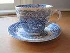 Salem England English Village Blue China Cup/Saucer Set Olde 